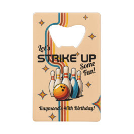 Let's Strike Up Some Fun Bowling Birthday Party クレジットカード栓抜き