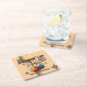 Let's Strike Up Some Fun Bowling Birthday Party スクエアペーパーコースター (インサイチュ)