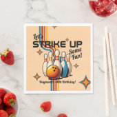 Let's Strike Up Some Fun Bowling Birthday Party スタンダードランチョンナプキン (インサイチュ)