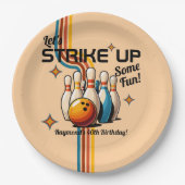 Let's Strike Up Some Fun Bowling Birthday Party ペーパープレート (正面)