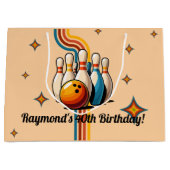 Let's Strike Up Some Fun Bowling Birthday Party ラージペーパーバッグ (正面)