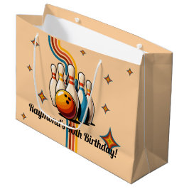 Let's Strike Up Some Fun Bowling Birthday Party ラージペーパーバッグ