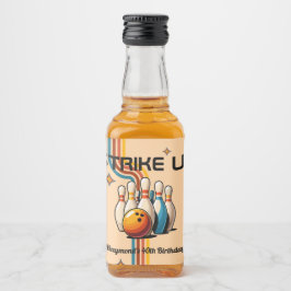 Let's Strike Up Some Fun Bowling Birthday Party リキュールボトルラベル