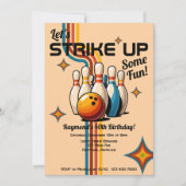Let's Strike Up Some Fun Bowling Birthday Party 招待状 (正面)