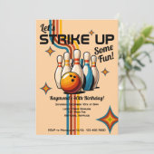 Let's Strike Up Some Fun Bowling Birthday Party 招待状 (スタンド正面)