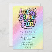 Let's Strike Up Some Fun Bowling Birthday Party 招待状 (正面)
