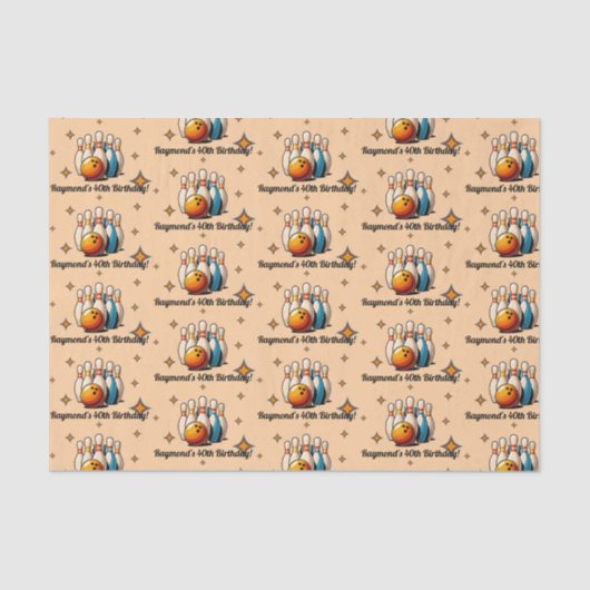 Let's Strike Up Some Fun Bowling Birthday Party 薄葉紙 (正面)