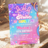 Let's Strike Up Some Fun Bowling Girl Birthday 招待状