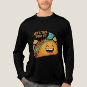 Let's Taco 'About It - Happy Taco おもしろい Cartoon トライブレンドＴシャツ (正面)