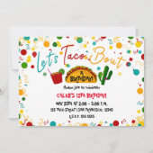 Let's Taco Bour A Birthday Party Fiesta 招待状 (正面)
