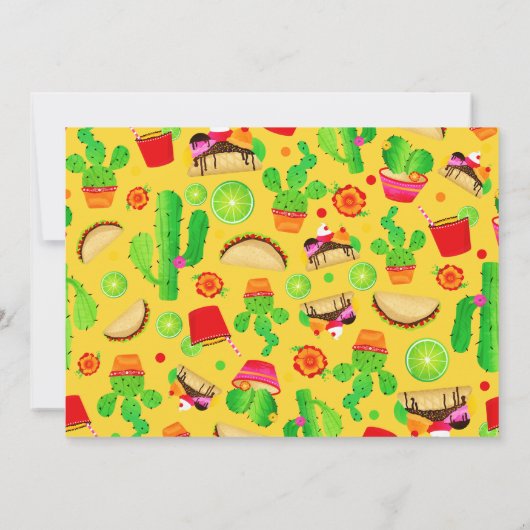 Let's Taco Bour A Birthday Party Fiesta 招待状 (裏面)