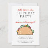 Let's Taco Bour A Birthday Party Fiesta 招待状 (正面)