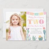 Let's Taco Bour a Fiesta Girl 2nd Birthdayパーティー 招待状 (正面)