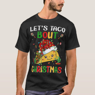 Let's Taco Bour Christmas Santa Hat Taco おもしろい Lov Tシャツ