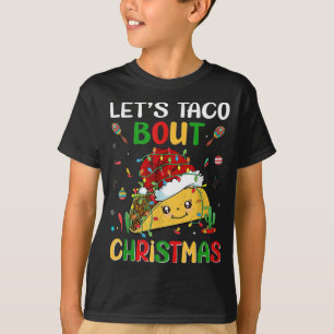 Let's Taco Bour Christmas Santa Hat Taco おもしろい Lov Tシャツ