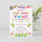 Let's Taco 'Bout Twins Baby Shower Invitation 招待状 (スタンド正面)