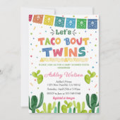 Let's Taco 'Bout Twins Baby Shower Invitation 招待状 (正面)