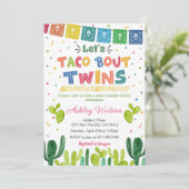 Let's Taco 'Bout Twins Baby Shower Invitation 招待状 (スタンド正面)