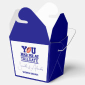 Let's Tailgateブルー祝ブライダルカップルのシャワー フェイバーボックス (オープン)