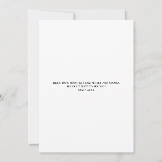 Let's Tailgate & 祝結婚s Colots Shower 招待状 (裏面)