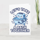 Let's Take A Bath Together Funny Toaster カード (正面)