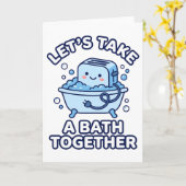 Let's Take A Bath Together Funny Toaster カード (黄色い花)