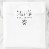 Let's Talk 実在 Estate Addロゴ ラウンドシール (バッグ)