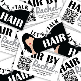 Let's Talk Hair Black ModelヘアサロンQRコード 名刺