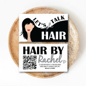 Let's Talk Hair Black ModelヘアサロンQRコード 名刺