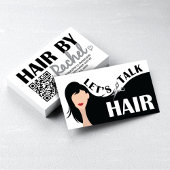 Let's Talk Hair Black ModelヘアサロンQRコード 名刺