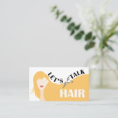 Let's Talk Hair Blondeモデル髪のサロンQRコード 名刺 (スタンド正面)