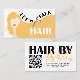 Let's Talk Hair Blondeモデル髪のサロンQRコード 名刺