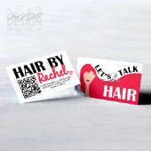 Let's Talk Hair Pink Model HairサロンQRコード 名刺