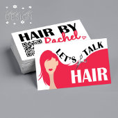 Let's Talk Hair Pink Model HairサロンQRコード 名刺