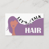 Let's Talk Hair Purple ModelヘアサロンQRコード 名刺 (正面)
