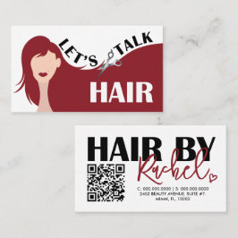 Let's Talk Hair Red ModelヘアサロンQRコード 名刺