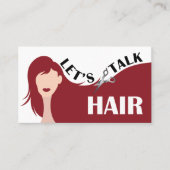 Let's Talk Hair Red ModelヘアサロンQRコード 名刺 (正面)