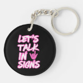 Let's Talk inシンボルや象徴 – ろう認識度 キーホルダー (裏面)
