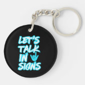 Let's Talk inシンボルや象徴 – ろう認識度 キーホルダー (裏面)