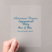 lets the adventure begins engagement party name da アクリル招待状 (インサイチュ (ポータブル))
