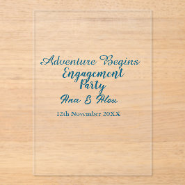 lets the adventure begins engagement party name da アクリル招待状