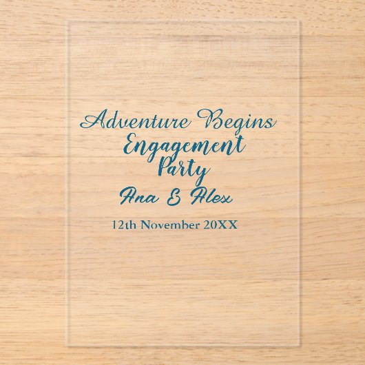 lets the adventure begins engagement party name da アクリル招待状 (正面)