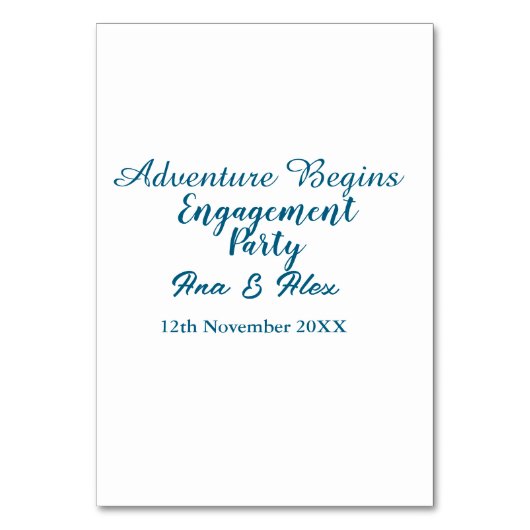lets the adventure begins engagement party name da テーブルナンバー (正面)