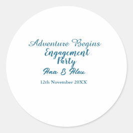 lets the adventure begins engagement party name da ラウンドシール