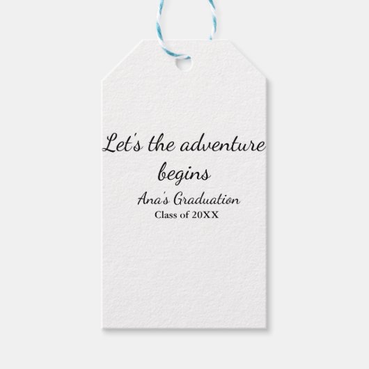 lets the adventure begins graduation class of 20XX ギフトタグ (正面)