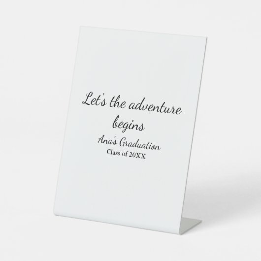 lets the adventure begins graduation class of 20XX 台座サイン (正面)