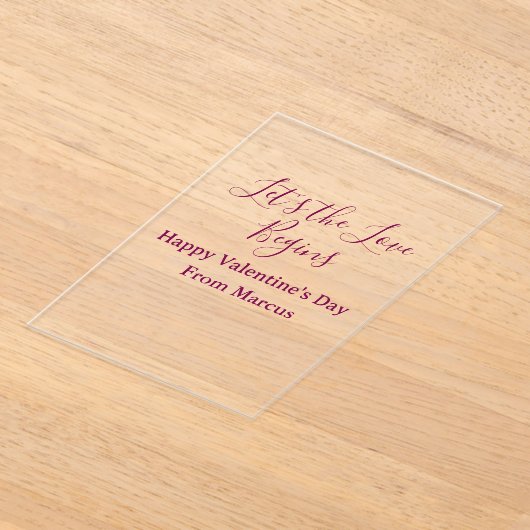 lets the fun begins happy new year name year simpl アクリル招待状 (レイダウン)