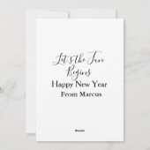 lets the fun begins happy new year name year simpl シーズンカード (裏面)