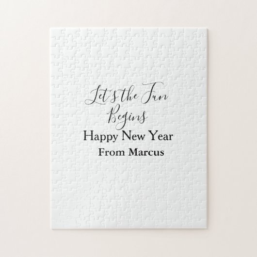 lets the fun begins happy new year name year simpl ジグソーパズル (縦)