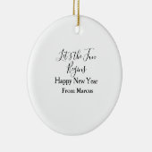 lets the fun begins happy new year name year simpl セラミックオーナメント (右)